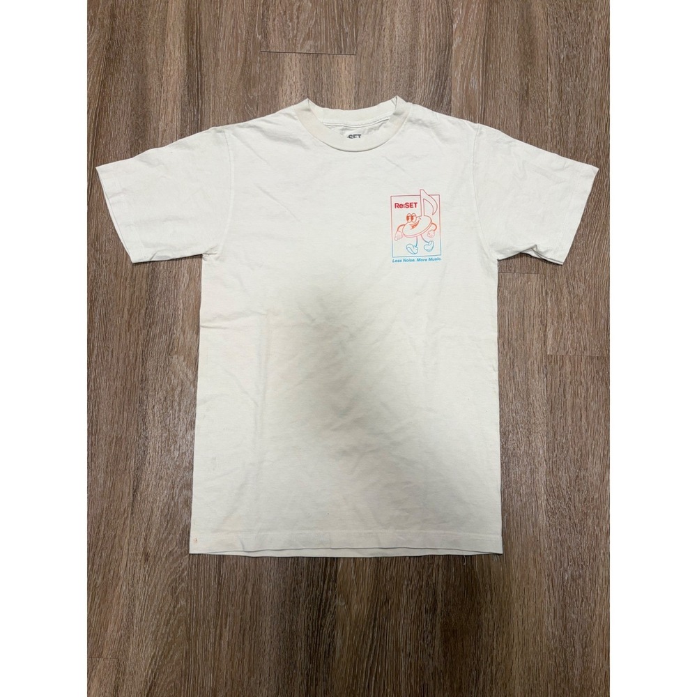 Re:SET Concert Series Music Festival Graphic T-Shirt Mens Small Cream Cotton‎